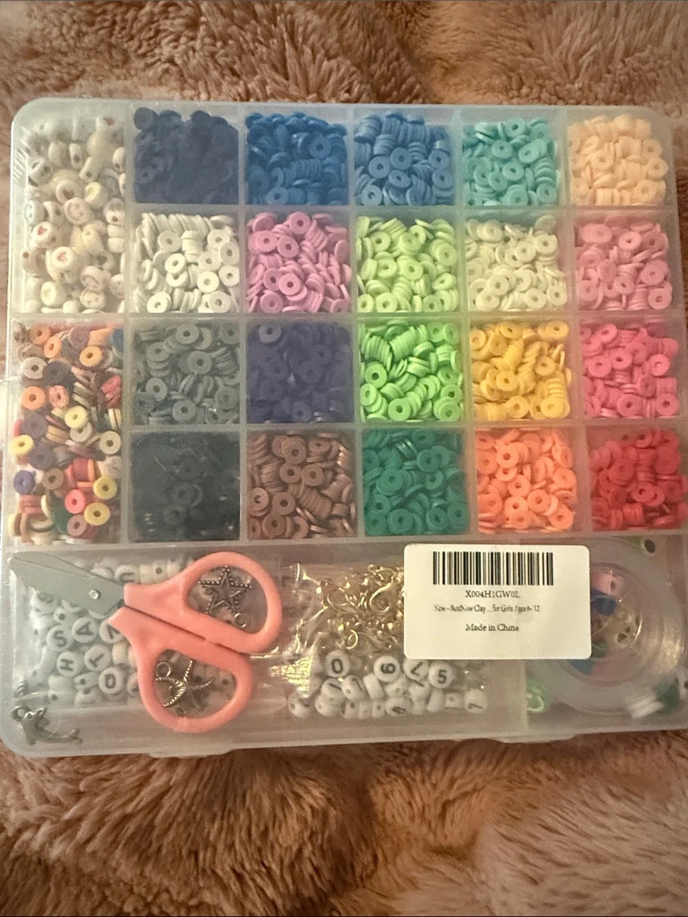 Pink Clay Beads Jewelry Making Kit for Kids